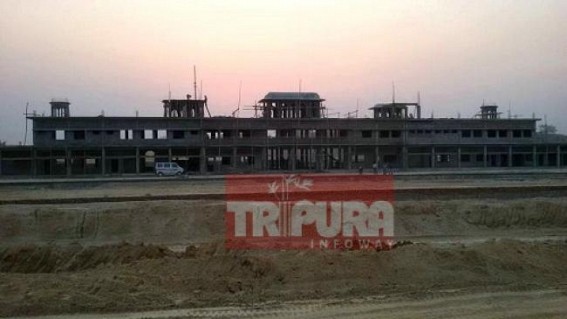 Construction work of the Belonia Railway station in progress Construction work of the Belonia Railway station in progress